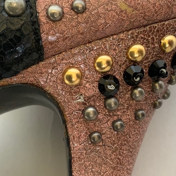 Prada Studded Pink Black Platform Heel size 8 - Picture 9 of 9